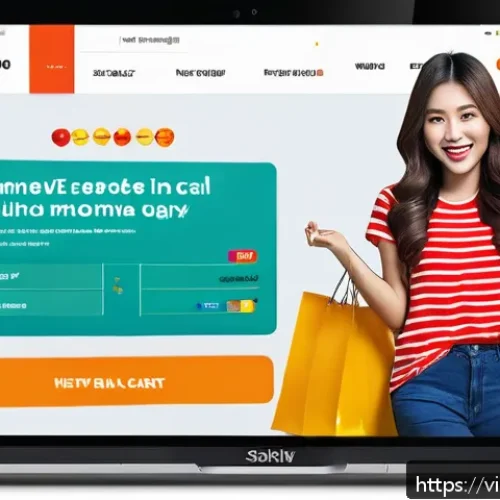 Home 31 넛지 기법을 통한 글로벌 시장 진출 전략 - A vibrant e-commerce website interface showing a simplified two-step checkout process tailored for V...