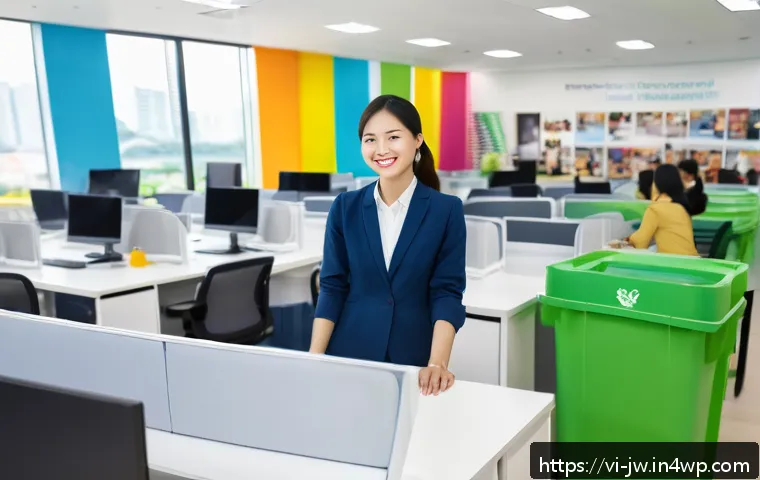 넛지 기법으로 조직의 변화 관리 전략 - A modern Vietnamese office environment showing a diverse group of professional employees engaging co...